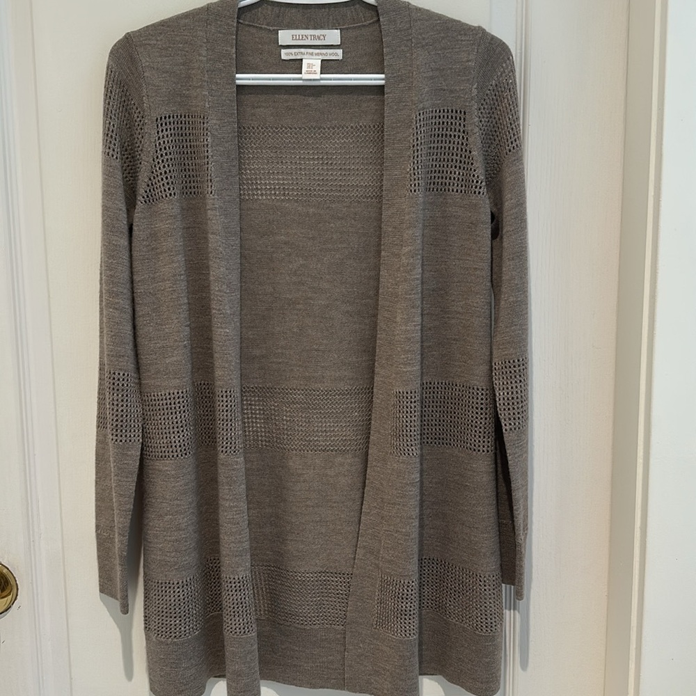 Ellen Tracy Merino Wool Cardigan